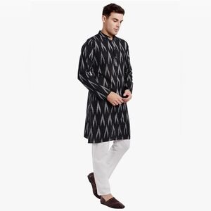 New Handmade ikkat long sleeve casual cotton kurtas for men 2xl/3xl